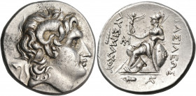 KINGS OF THRACE. Lysimachos, 305-281 BC. Tetradrachm (Silver, 30 mm, 16.84 g, 11 h), Kios, struck after 281. Diademed head of Alexander the Great to r...