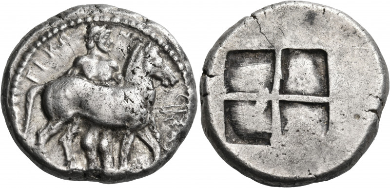 THRACO-MACEDONIAN TRIBES, Bisaltai. Circa 475-465 BC. Oktadrachm (Silver, 32 mm,...