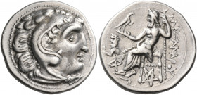 KINGS OF MACEDON. Alexander III ‘the Great’, 336-323 BC. Drachm (Silver, 18 mm, 4.33 g, 11 h), struck under Lysimachos, Kolophon, circa 301/0-300/299....