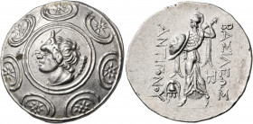 KINGS OF MACEDON. Antigonos II Gonatas, 277/6-239 BC. Tetradrachm (Silver, 32.5 mm, 17.03 g, 1 h), "dramatic style", Amphipolis, circa 252/1-246. Horn...