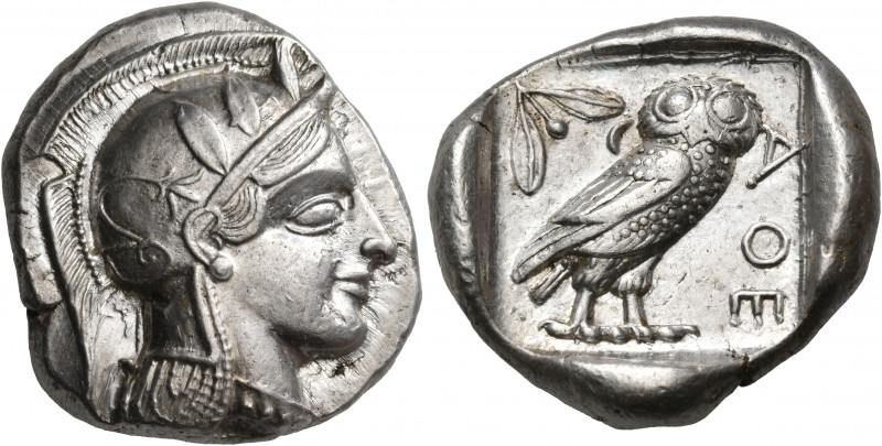 ATTICA. Athens. Circa 449-404 BC. Tetradrachm (Silver, 26 mm, 17.22 g, 11 h), St...