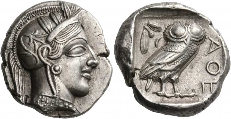 ATTICA. Athens. Circa 449-404 BC. Tetradrachm (Silver, 25 mm, 17.16 g, 1 h), 440...