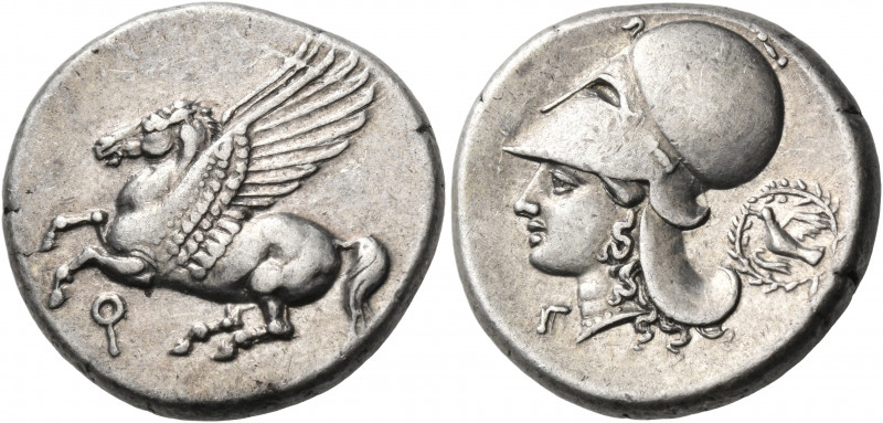 CORINTHIA. Corinth. Circa 375-300 BC. Stater (Silver, 21 mm, 8.55 g, 12 h). Ϙ Pe...