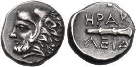 BITHYNIA. Herakleia Pontika. 4th century BC. Obol (Silver, 10 mm, 1.24 g, 3 h). Bearded head of Herakles in lion's skin headdress to left. Rev. ΗΡΑΚ /...