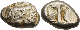 IONIA. Uncertain. Circa 600-550 BC. Stater (Electrum, 21 mm, 10.73 g), on the Lydo-Milesian standard, but made of an electrum with a very low gold con...