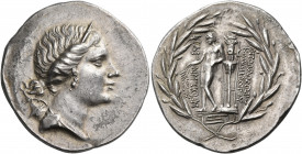 IONIA. Magnesia ad Maeandrum. Circa 160-150 BC. Tetradrachm (Silver, 32.5 mm, 16.91 g, 12 h), struck under the magistrate Apollodoros, son of Kallikra...