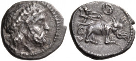 SELEUKID KINGS OF SYRIA. Seleukos I Nikator, 312-281 BC. Obol (Silver, 9.5 mm, 0.48 g, 7 h), Alexandreia-on-the-Oxus - Eukratidia (modern Ai Khanoum),...