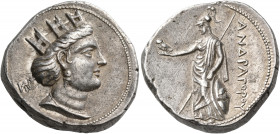 PERSIA, Alexandrine or Seleukid period. Andragoras, satrap of Parthia, circa 246/5-239/8 BC. Tetradrachm (Silver, 25 mm, 16.91 g, 6 h). Head of Tyche ...