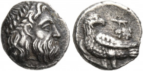 BAKTRIA, Pre-Seleukid Era. Local issues, circa 285/3-280/78 BC. Diobol (Silver, 10 mm, 1.06 g, 6 h), uncertain mint in the Oxus region. Laureate head ...