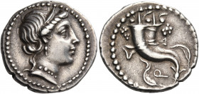 L. Sulla, 81 BC. Denarius (Silver, 19 mm, 3.91 g, 12 h), uncertain mint in Italy. Diademed head of Venus to right, wearing drop earring and a pearl ne...