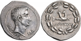 Augustus, 27 BC-AD 14. Cistophorus (Silver, 28 mm, 12.04 g, 1 h), Ephesos, circa 25-20 BC. IMP• CAE-SAR Bare head of Augustus to right. Rev. AVGVSTVS ...