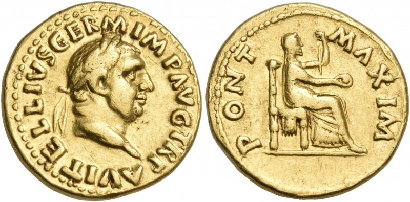 Vitellius, 69. Aureus (Gold, 20 mm, 7.19 g, 6 h), Rome. A VITELLIVS GERM IMP AVG...