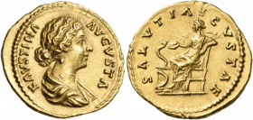 Faustina Junior, Augusta, 147-175. Aureus (Gold, 22 mm, 6.84 g, 12 h), struck under Marcus Aurelius, Rome, 161-164. FAVSTINA AVGVSTA Draped bust of Fa...