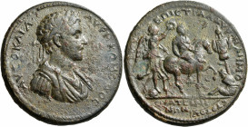 LYDIA. Thyateira. Commodus, 177-192. Medallion of 8-12 Assaria (Bronze, 45 mm, 46.11 g, 6 h), struck under Marcus Aurelius, by the strategos L. Aureli...