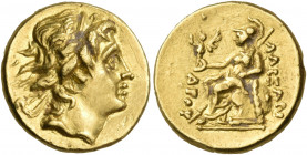 MACEDON. Koinon of Macedon. Time of Caracalla to Severus Alexander, Circa 212-235/244. Medallion (Gold, 13.5 mm, 3.50 g, 12 h), in the weight of a hal...