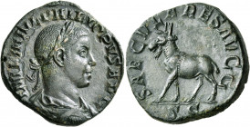 Philip II, 247-249. Sestertius (Orichalcum, 28.5 mm, 17.27 g, 11 h), Rome, 248. IMP M IVL PHILIPPVS AVG Laureate, draped and cuirassed bust of Philip ...