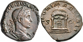 Volusian, 251-253. Sestertius (Orichalcum, 27.5 mm, 16.82 g, 12 h), Rome, 252. IMP CAE C VIB VOLVSIANO AVG Laureate, draped and cuirassed bust of Volu...