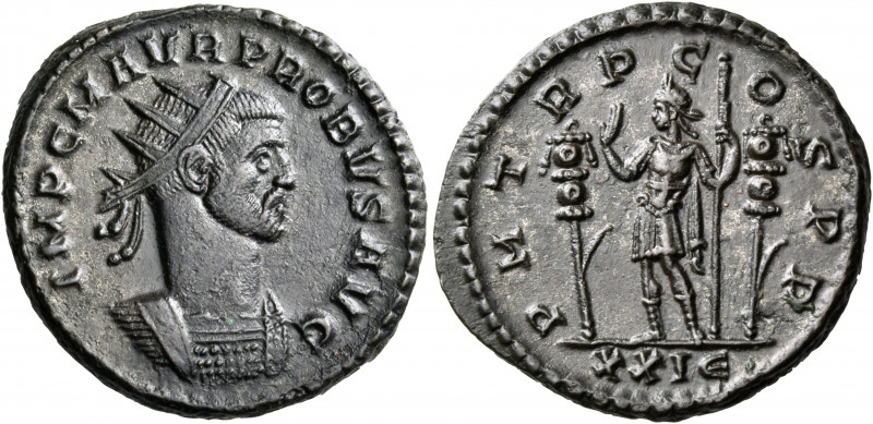 Probus, 276-282. Antoninianus (Billon, 21.5 mm, 5.42 g, 5 h), Rome, E = 5th offi...