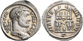 Constantius I, as Caesar, 293-305. Argenteus (Silver, 20 mm, 2.24 g, 12 h), Rome, Γ = 3rd officina, 295-297. CONSTAN-TIVS CAES Laureate head of Consta...