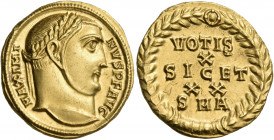 Maximinus II, 310-313. Aureus (Gold, 19.5 mm, 5.33 g, 11 h), Antioch, 311. MAXIMI-NVS P F AVG Laureate head of Maximinus to right. Rev. VOTIS / X / SI...