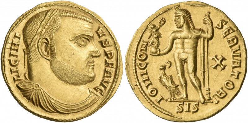 Licinius I, 308-324. Aureus (Gold, 20 mm, 5.33 g, 11 h), Siscia, 316. LICINI-VS ...