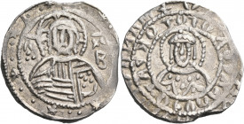 Manuel II Palaeologus, 1391-1425. Stavraton (Silver, 26 mm, 8.04 g, 6 h), Constantinople, 1391-1394/5. IC XC Nimbate bust of Christ Pantokrator facing...