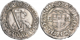 ITALY, Savoy, Duchy. Charles I, 1482-1490. Testone (Silver, 30 mm, 9.59 g, 1 h), type I, Cornavin - Geneva. + kAROLVS · D · SABAVDIE · MAR · ITV · G ·...