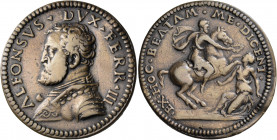 ITALY. Ferrara. Alfonso I d'Este, Duke, 1505-1534. Medal (Bronze, 31 mm, 11.04 g, 6 h), probably by Giannantonio da Foligno, circa 1522. ALFONSVS · DV...