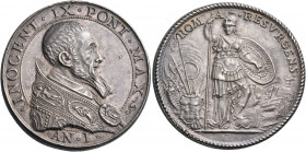 ITALY, Papal States. Rome. Innocent IX, 3 November -30 December 1591. Medal (Silver, 30 mm, 13.70 g, 12 h), on his election to the Pontificate, by Nic...
