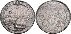 THE DUTCH REPUBLIC, Holland. Amsterdam. 1650. Medal (Silver, 67 mm, 75.03 g, 12 h), a cast, chased and engraved medal by Pieter van Abeele (hollow and...