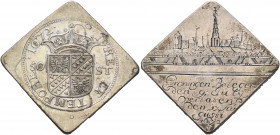 THE DUTCH REPUBLIC. Groningen. 1672. Obsidional 50 Sols (Silver, 34x35 mm, 28.40 g, 12 h), struck in commemoration of Groningen's successful resistanc...