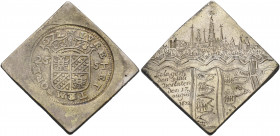 THE DUTCH REPUBLIC. Groningen. 1672. Obsidional 25 Sols (Silver, 28x26 mm, 14.28 g, 12 h), struck in commemoration of Groningen's successful resistanc...