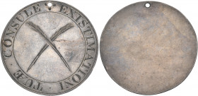 ENGLAND. Uncertain, possibly London. 17th Century. Token (Silver, 53 mm, 11.82 g), holed for suspension; engraved and possibly a ticket for entry into...