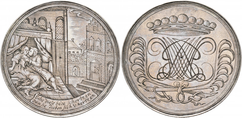 GERMANY. Uncertan mint. Circa 1720s-1760s. Medal (Silver, 50 mm, 28.21 g, 5 h), ...