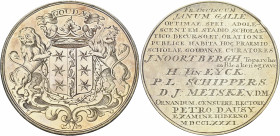 THE DUTCH REPUBLIC, Holland. Gouda. 1781. Prize Medal (Silver, 65.5 mm, 64.73 g, 12 h), an engraved medal awarded to Franciscum Janus Gallé, who gradu...