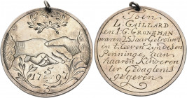 THE DUTCH REPUBLIC. Uncertain city. L. Gaillard and I. G. Groneman, 1797. Anniversary Medal (Silver, 46 mm, 31.57 g, 12 h), engraved medal on the 25th...