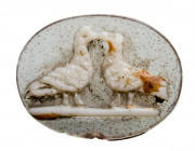 A late roman two-layered agate cameo. Two doves.