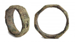 A roman bronze octogonal ring.