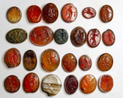 A group of 24 intaglios. Roman and later period.