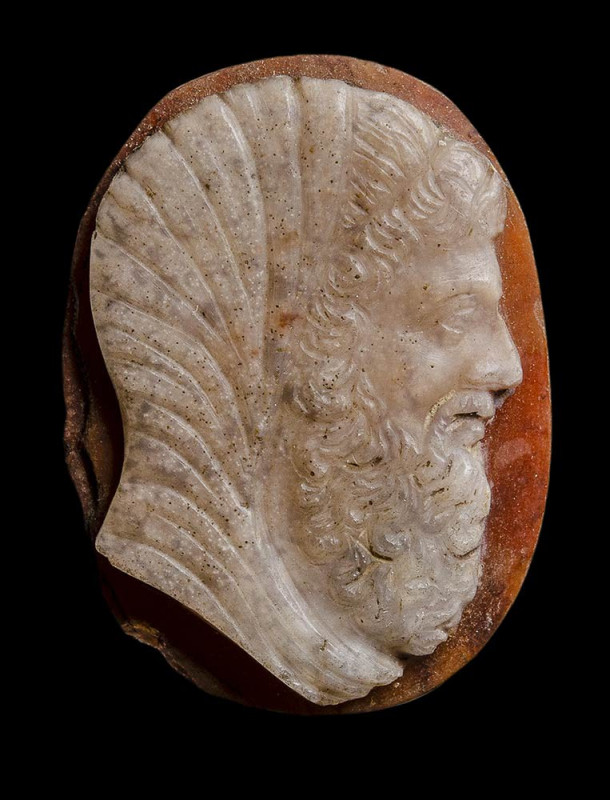 A postclassical double-layered agate cameo. Greek philosopher. 

16th-18th cen...