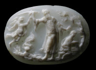 A large cameo in oyster Shell. The Sacrifice of Isaac.