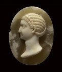 A two-layered agate cameo. Bust of a roman empress.