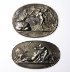 A lot of 2 rare electrotype silver impressions from Poniatowski gems. Mythological scenes.