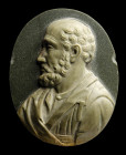 A large postclassical jasper cameo. Bust of a bearded character.