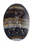 A large neoclassical banded agate intaglio by Pichler. Theseus and the Minotaur.