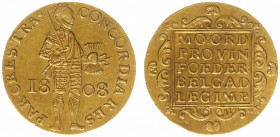 Koninkrijk Holland (Lodewijk Napoleon 1806-1810) - Gouden Dukaat 1808 OVER 1807 (Sch. 120 / R) - 3.52 gram - a.XF / very rare