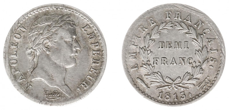 Nederland onder Napoleon (1810-1813) - ½ Franc 1813 (Sch. 172 /RR) - XF+ mintage...