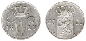 Koninkrijk NL Willem I (1815-1840) - 25 Cent 1826 U (Sch. 290) - a.UNC