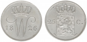 Koninkrijk NL Willem I (1815-1840) - 25 Cent 1826 U (Sch. 292) - UNC