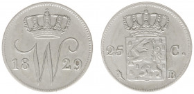 Koninkrijk NL Willem I (1815-1840) - 25 Cent 1829 B (Sch. 300) - good VF